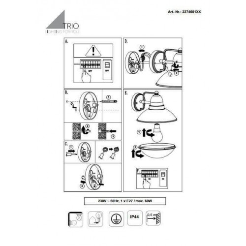 Світильник вуличний Trio 227460188 AMUR