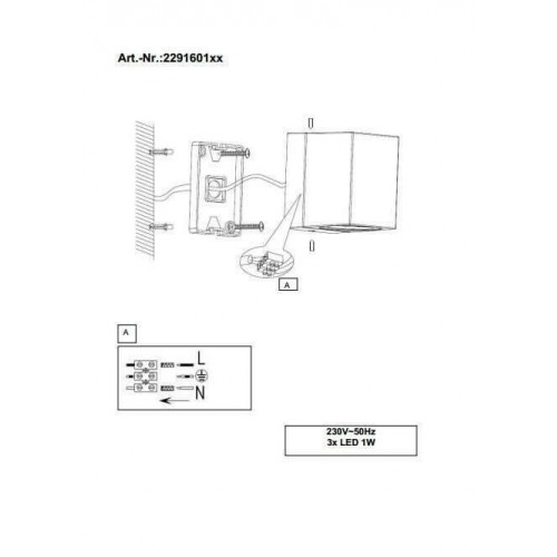 Настінний вуличний світильник TRIO TIBER 229160187
