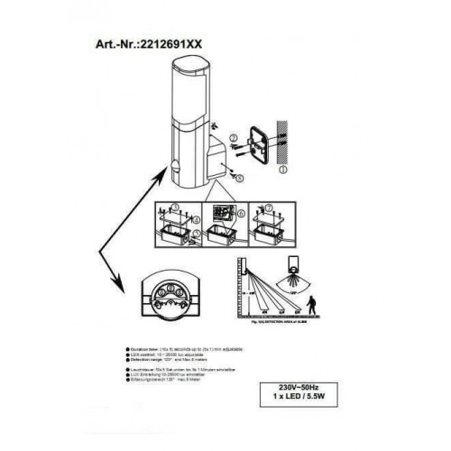 Настінний вуличний світильник TRIO TICINO 221269142