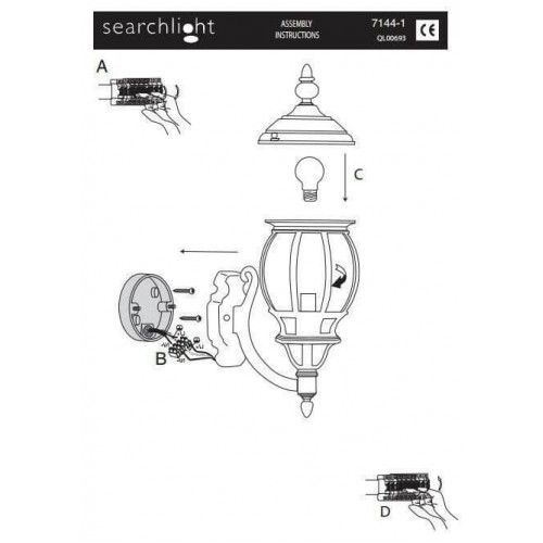 Світильник вуличний Searchlight 7144-1 BEL AIRE