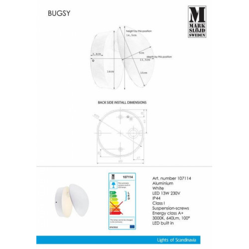 Світильник вуличний Markslojd 107114 BUGSY