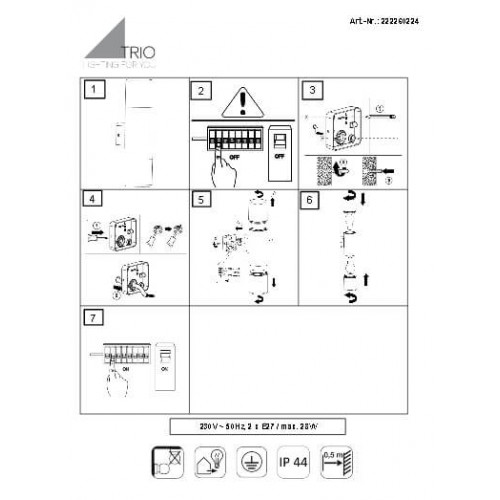 Світильник вуличний Trio 222260224 HOOSIC