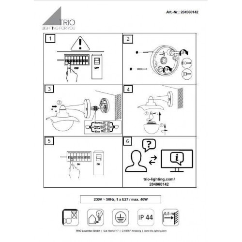 Світильник вуличний Trio 229360242 THAMES