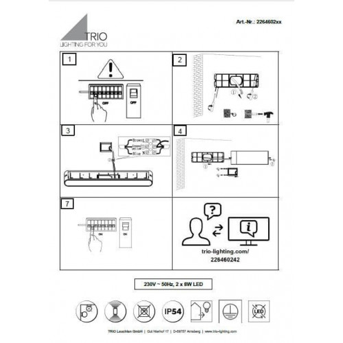 Настінний вуличний світильник TRIO THAMES II 226460224