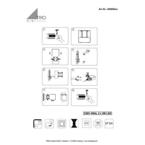 Настінний вуличний світильник TRIO ADAJA 226860287