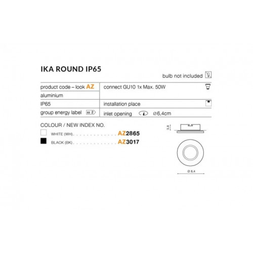 Вбудований світильник AZzardo AZ2865 IKA