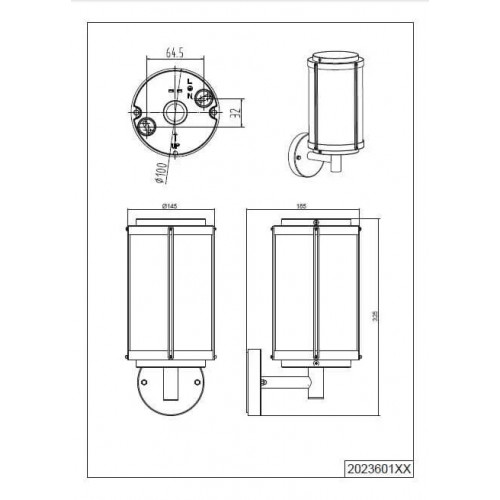 Світильник вуличний Trio 202360124 TANARO