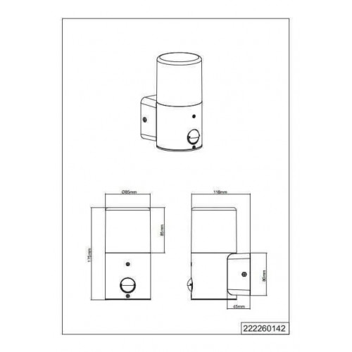 Світильник вуличний Trio 222260142 HOOSIC