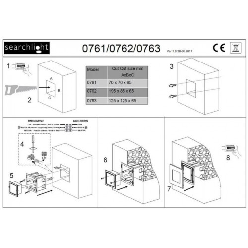 Вбудований світильник Searchlight 0763 ANKLE