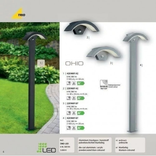 Світильник вуличний Trio 220969142 OHIO