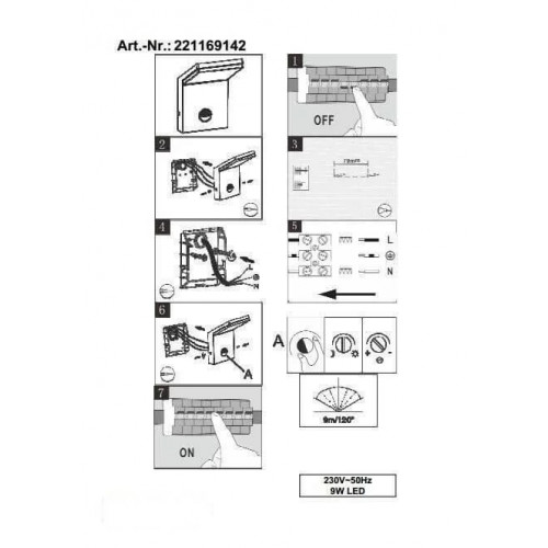 Світильник вуличний Trio 221169142 PEARL