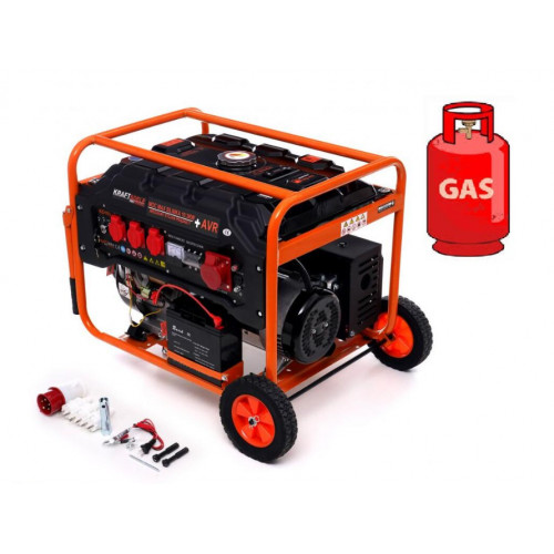 Генератор Газ/Бензиновий Kraft Dele KD165 5.0/5.5 кВт з електрозапуском