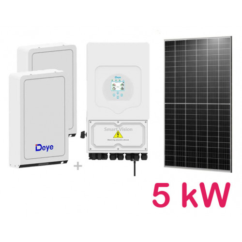 Комплект Інвертор + Акумулятор + Сонячна панель Deye 5 kW