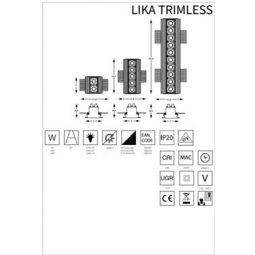 Модульний світильник Ideal Lux LIKA TRIMLESS 20W 206240