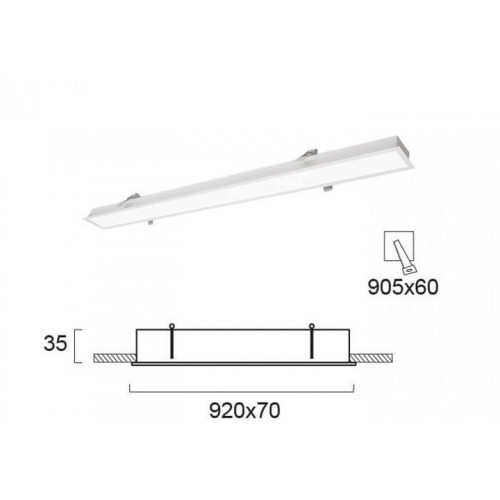 Врізний лінійний світильник Viokef STATION 3911-0313-3-W-D