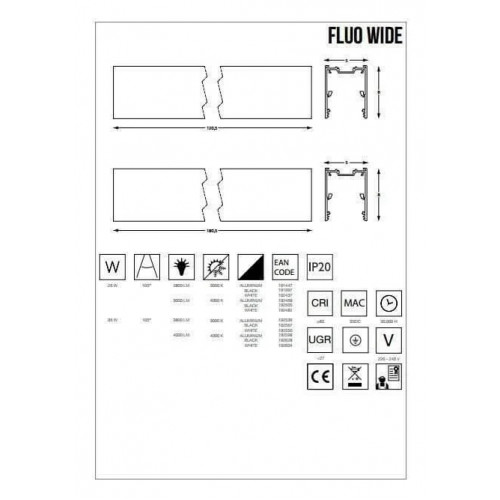 Світлодіодний лінійний світильник Ideal Lux FLUO WIDE 192482
