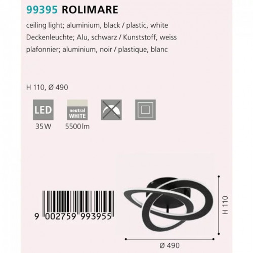 Врізний світлодіодний лінійний світильник Eglo SEALZA 65299