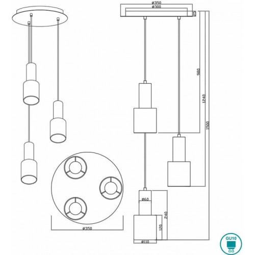 Люстра Trio WAILER 303690332