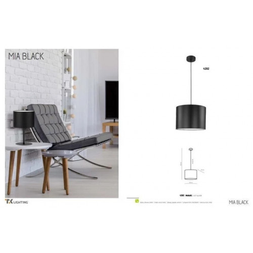 Люстра TK Lighting MIA BLACK 4282