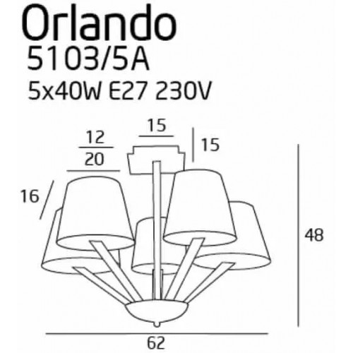 Люстра MAXlight ORLANDO 5103/5A BK/NM