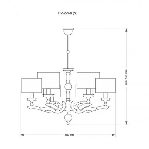 Люстра Kutek TIVOLI TIV-ZW-6(N)