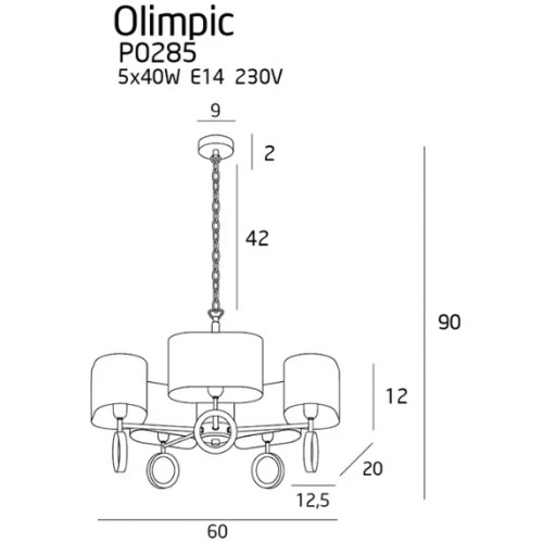 Люстра MAXlight OLIMPIC P0285