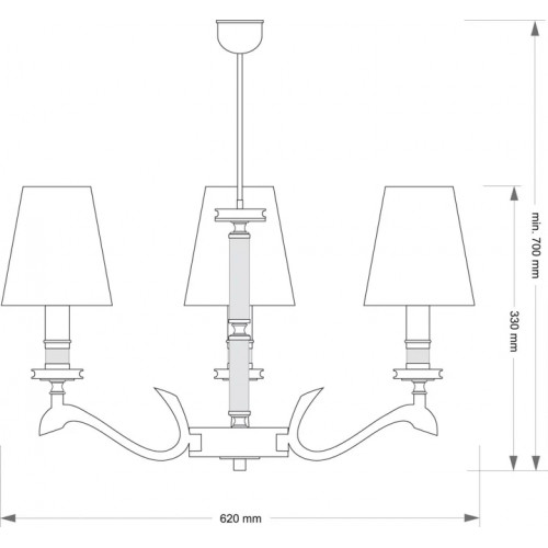 Люстра Kutek SPARONE SPA-ZW-3(BN/A)