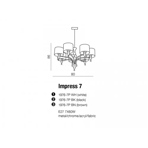 Люстра AZzardo IMPRESS 7 AZ2902 (19767PBN )