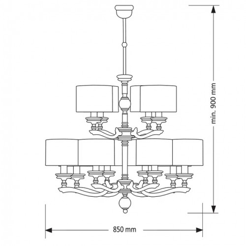 Люстра Kutek TIVOLI TIV-ZW-8+4(N)