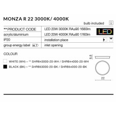 Стельовий світильник AZzardo MONZA R 22 AZ2262 (SHR65400020BK)