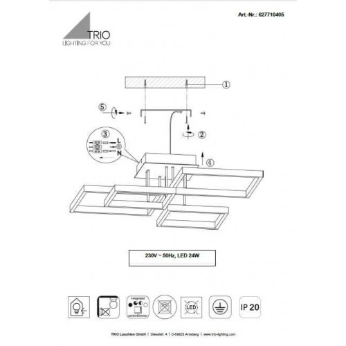 Люстра Trio SORRENTO 627710432