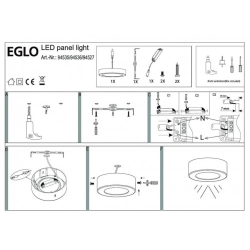 Стельовий світильник Eglo FUEVA 94535