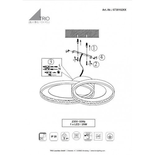 Люстра Trio GRANADA 673810206