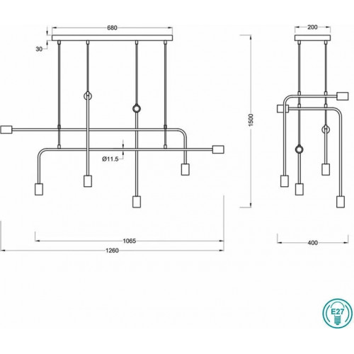 Стельовий світильник Trio VALENTE 600600331