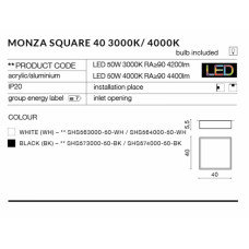 Стельовий світильник AZzardo MONZA SQUARE 40 AZ2275 (SHS57300050BK)