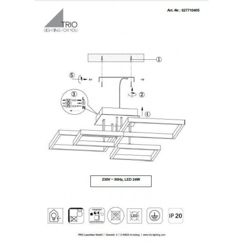 Люстра Trio SORRENTO 627710432