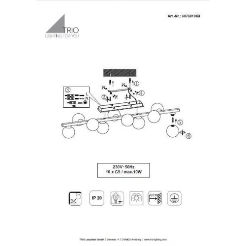 Люстра Trio ALICIA 607601006