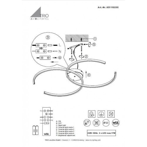 Люстра Trio CITIZEN 651110207