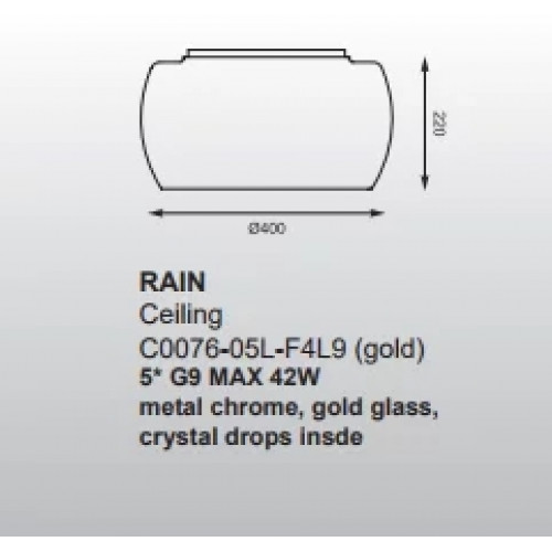 Люстра Zuma Line RAIN C0076-05L-F4L9