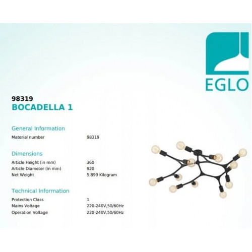 Люстра Eglo BOCADELLA 98319