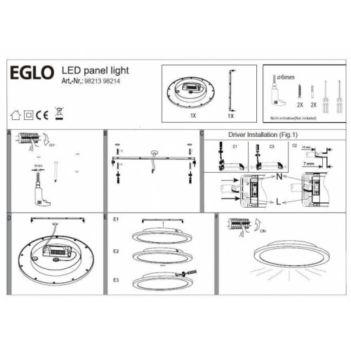 Стельовий світильник Eglo SARSINA 98214