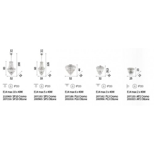 Люстра Ideal Lux DUBAI 207162