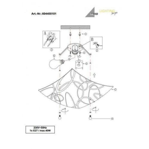 Стельовий світильник Trio SPIRELLI 604400101