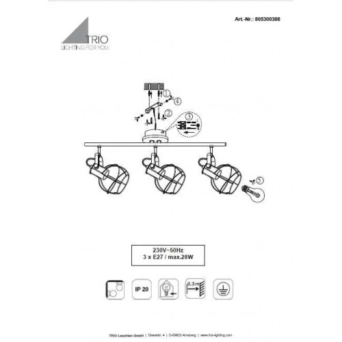 Люстра Trio MADRAS 805300388