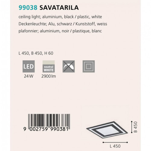 Стельовий світильник Eglo SAVATARILA 99038