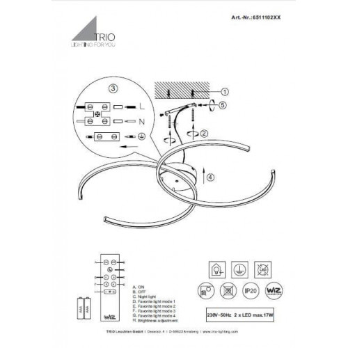 Люстра Trio CITIZEN 651110232