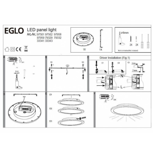 Стельовий світильник Eglo SARSINA 97502