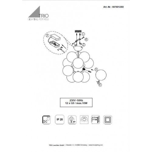 Люстра Trio ALICIA 607601206
