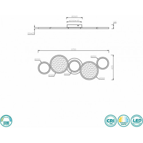 Стельовий світильник Trio SALSA 626710587