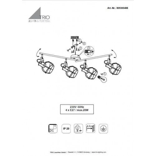 Люстра Trio MADRAS 805300488